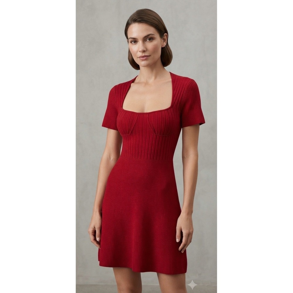 Parker Lady In Red Fit & Flare Dress Size SmallMSRP $348